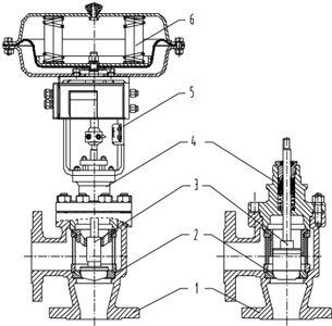 氣動(dòng)角型調(diào)節(jié)閥結(jié)構(gòu)圖